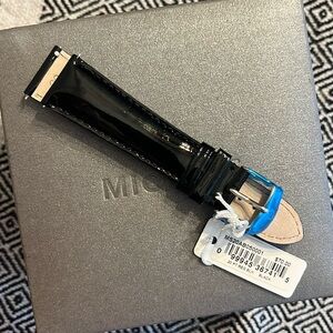 Michele Watch Strap Black Patent